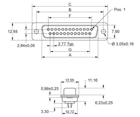 encitech DB09-SS-J 2101-0182-11 D-SUB hüvelyes kapocsléc 180 ° Pólusszám: 9 Forrasztókehely 1 db Tra 2. kép