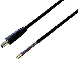 BKL Electronic 075175 Kisfeszültségű csatlakozóvezeték Kisfeszültségű dugó - Kábel, nyitott végekkel