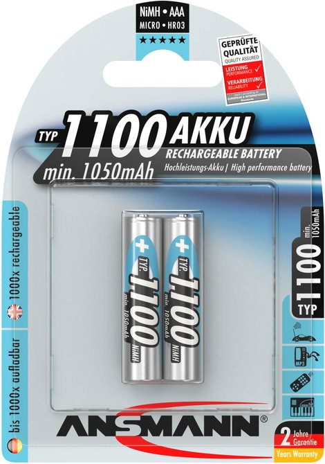 Ansmann HR03 Mikroakku NiMH 1050 mAh 1.2 V 2 db 4. kép