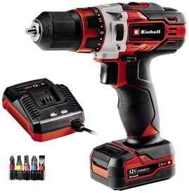 Einhell TE-CD 12/1 Li (1x2,0Ah) 4513590 Akkus fúrócsavarozó 12 V 2 Ah Lítiumion akkuval, Tartozékokk