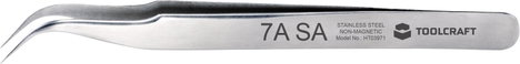 Precíziós csipesz 7a SA, sarlócsúcs, 55°-ban ívelt, kerek, finom, 120 mm, Toolcraft TO-5861037 3. kép