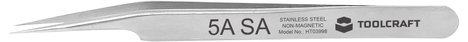 TOOLCRAFT TO-5861043 Precíziós csipesz 1 db 5a SA Hegyes, nagyon vékony, extra finom, Sarlóhegy, 30° 2. kép