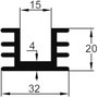 ASSMANN WSW V5220L V5220L Strang hűtőtest 8 K/W (H x Sz x Ma) 30 x 32 x 20 mm TO-220 3. bélyegkép