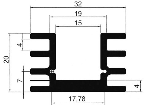 ASSMANN WSW V5229W V5229W Strang hűtőtest 12.5 K/W (H x Sz x Ma) 25 x 32 x 20 mm TO-220 3. kép