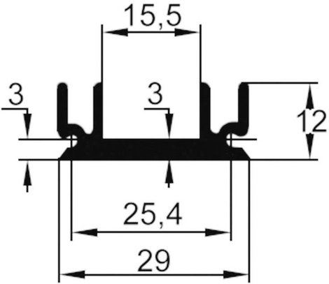 ASSMANN WSW V6560W V6560W Strang hűtőtest 9 K/W (H x Sz x Ma) 25 x 29 x 12 mm TO-220 2. kép