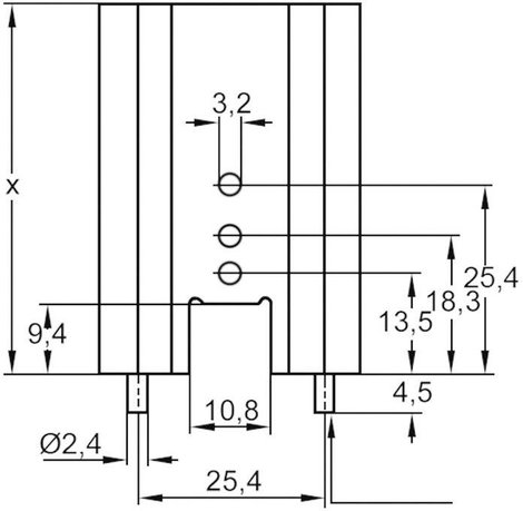 ASSMANN WSW V7477W V7477W Strang hűtőtest 14 K/W (H x Sz x Ma) 25.4 x 35 x 12.7 mm TO-220, TOP-3, SO 2. kép