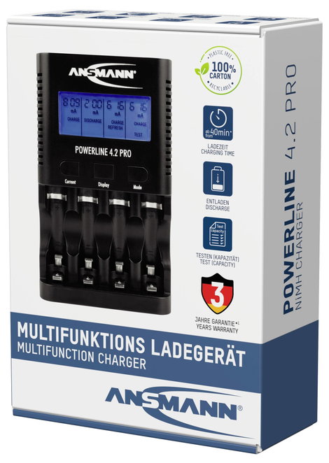Ansmann Powerline 4.2 Pro Hengeres akku töltő NiCd, NiMH Mikro (AAA), Ceruza (AA) 3. kép