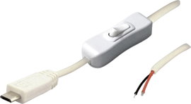 BKL elektronikus MUSB 10080117 - Micro-USB kábeldugasz kapcsolóval fehér Dugó, egyenes 2 pólussal 10