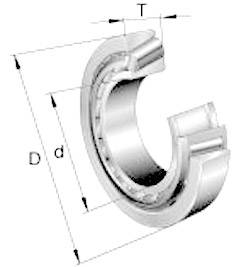UBC Bearing 30205 A Kúpcsapágy Furat átmérő 25 mm Külső átmérő 52 mm Fordulatszám (max.) 14000 fordu 3. kép