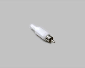 BKL Electronic 1107015 RCA csatlakozó Dugó, egyenes Pólusszám: 2 Fehér 1 db