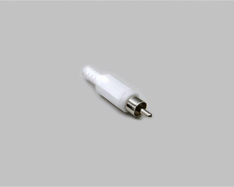 BKL Electronic 1107015 RCA csatlakozó Dugó, egyenes Pólusszám: 2 Fehér 1 db