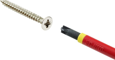 VDE plusz/mínusz csavarhúzó SL/PZ 2, penge hossz: 100 mm, Toolcraft TO-6326250 3. kép