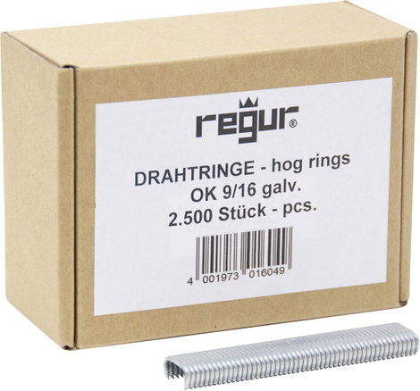 Regur OK 9/16 horganyzott gyűrűk 2500 db Regur 60724 Méret (H x Sz) 16 mm x 8 mm
