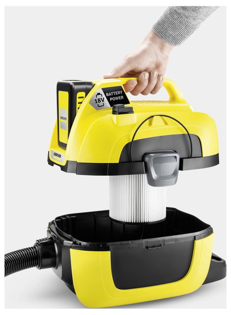 Kärcher Home & Garden WD 1 Compact Battery 1.198-301.0 Nedves-/száraz porszívó 230 W 7 l 1 akkuval 4. kép