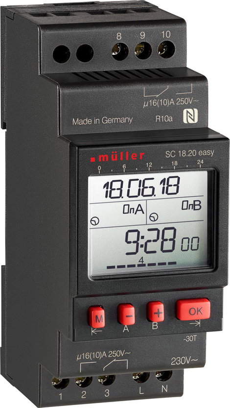 Müller SC 18.20 easy 24V ACDC Kalapsínes időkapcsoló óra Digitális 24 V/DC, 24 V/AC 4000 W