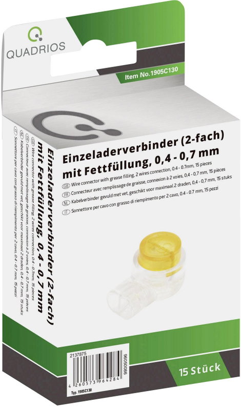 Egyeres vezeték összekötő 0,4-0,9 mm², 15 db, Quadrios 1905C130 3. kép