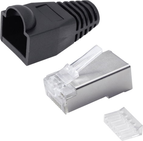 Quadrios RJ-45 csatlakozókészlet, CAT 5e 1906C172 Dugó, egyenes Pólusszám 8P8C Fekete 25 db 2. kép