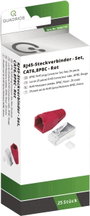 Quadrios RJ-45 csatlakozókészlet, CAT 6 1906C170 Dugó, egyenes Pólusszám 8P8C Piros 25 db bélyegkép