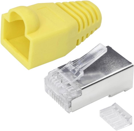 Quadrios RJ-45 csatlakozókészlet, CAT 6 1906C169 Dugó, egyenes Pólusszám 8P8C Sárga 25 db 2. kép