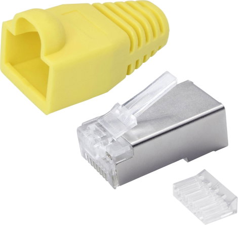 Quadrios RJ-45 csatlakozókészlet, CAT 5e 1906C176 Dugó, egyenes Pólusszám 8P8C Sárga 25 db 2. kép