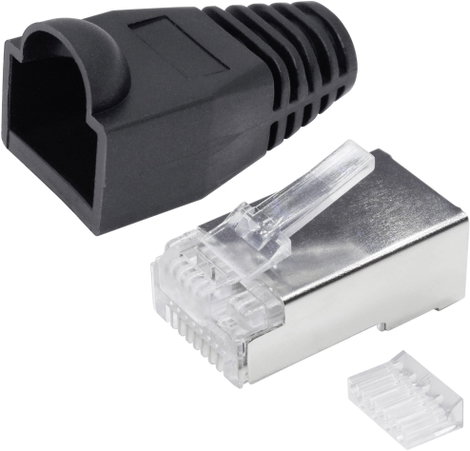 Quadrios RJ-45 csatlakozókészlet, CAT 6 1906C165 Dugó, egyenes Pólusszám 8P8C Fekete 25 db 2. kép