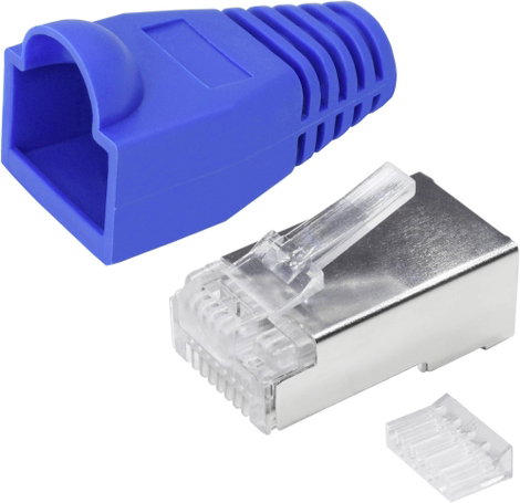 Quadrios RJ-45 csatlakozókészlet, CAT 6 1906C168 Dugó, egyenes Pólusszám 8P8C Kék 25 db 2. kép