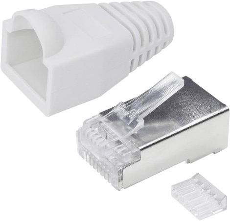 Quadrios RJ-45 csatlakozókészlet, CAT 6 1906C171 Dugó, egyenes Pólusszám 8P8C Fehér 25 db 2. kép