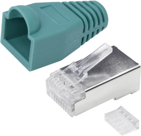 Quadrios RJ-45 csatlakozókészlet, CAT 6 1906C167 Dugó, egyenes Pólusszám 8P8C Zöld 25 db 2. kép