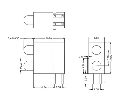 Vossloh Schwabe WU-B-D-3102-3200-2 LED modul Zöld 3 mm 15 mcd ömlesztett 2. kép