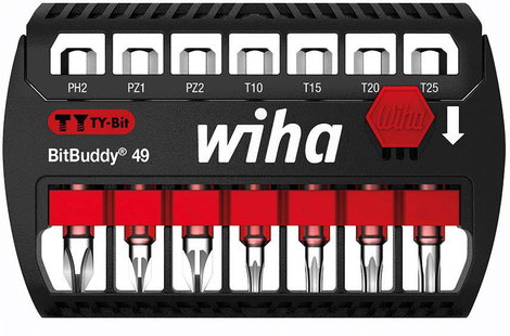 Wiha 42117 Bit készlet 7 részes Kereszthornyú Phillips, Kereszthornyú Pozidriv, TORX