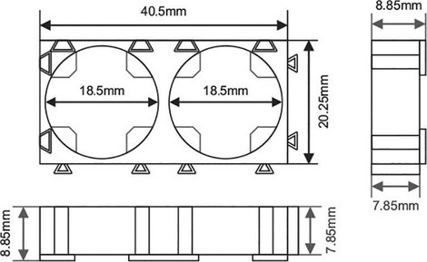 Litech Power BH02 Elemtartó 2 18650 (H x Sz x Ma) 40.5 x 20.25 x 8.85 mm 5. kép