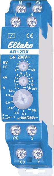 Multifunkciós időrelé 230 V 0 - 120 mp 1 váltó, Eltako AR12DX-230V