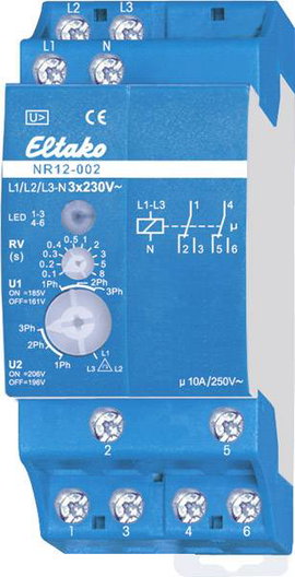 Eltako NR12-002-3X230V Hálózatfelügyelet Relé kimenetek száma: 2