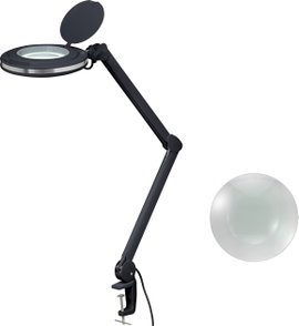 LED-es nagyítós lámpa 8 W, 3x nagyítás, fekete, Ø 122 mm, Toolcraft 2178611