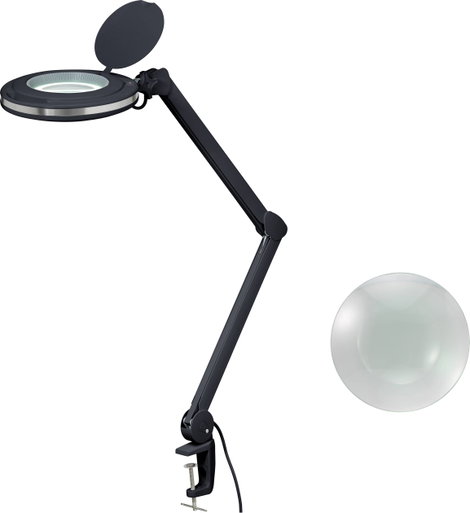 LED-es nagyítós lámpa 8 W, 3x nagyítás, fekete, Ø 122 mm, Toolcraft 2178611