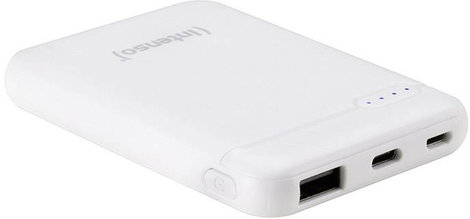 Intenso XS5000 Powerbank 5000 mAh LiPo USB-A, USB-C®, Mikro USB Fehér állapotjelző