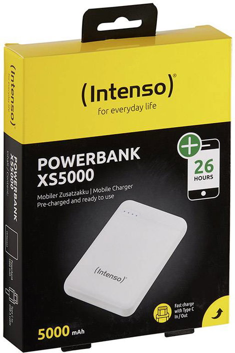Intenso XS5000 Powerbank 5000 mAh LiPo USB-A, USB-C®, Mikro USB Fehér állapotjelző 5. kép