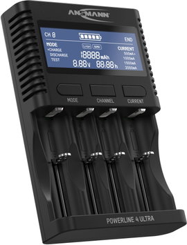 Ansmann Powerline 4 Ultra Hengeres akku töltő NiCd, NiMH, Lítiumion Mikro (AAA), Ceruza (AA), Baby (