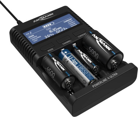 Ansmann Powerline 4 Ultra Hengeres akku töltő NiCd, NiMH, Lítiumion Mikro (AAA), Ceruza (AA), Baby ( 5. kép