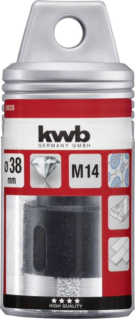 kwb HM Fliesenbohrer M14 38mm 500238 Csempefúró 38 mm M14 1 db 3. kép
