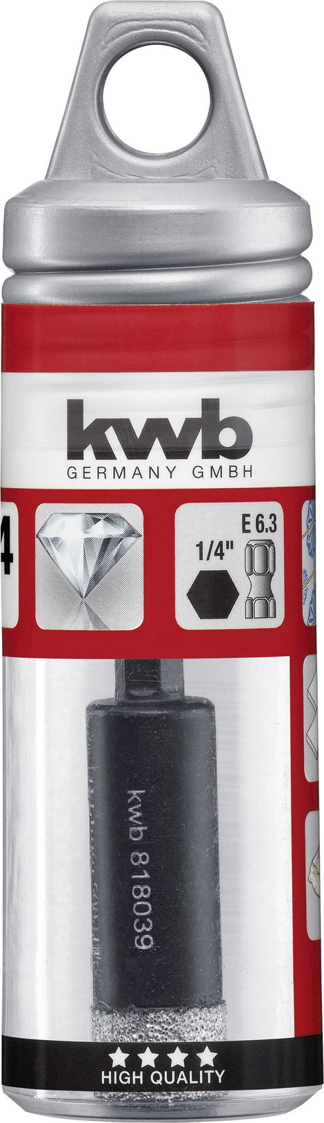 kwb HM Fliesenbohrer 6-Kant 14 mm 500314 Csempefúró 1/4 (6,3 mm), Hatlap szár 1 db 3. kép