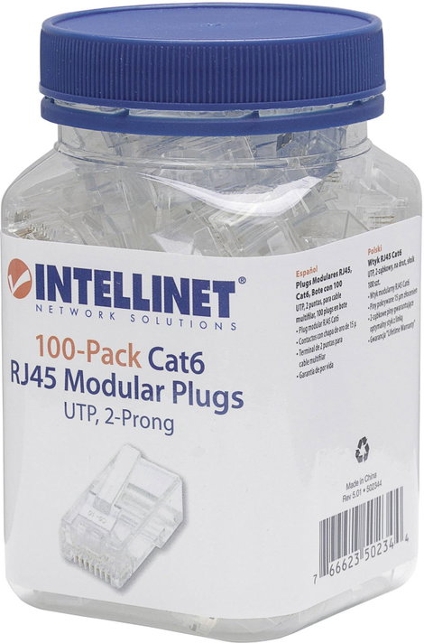 Intellinet Intellinet 502344 cavo di collegamento RJ-45 Trasparente (CAT6 RJ45 MODULAR PLUG Intellil