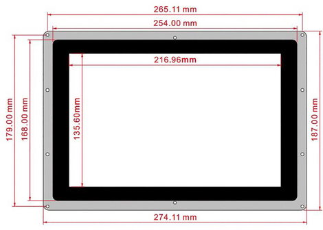 Joy-it LCD10 V2 Érintőkijelzős modul 25.7 cm (10.1 coll) 1280 x 800 Pixel Alkalmas: Raspberry Pi 7. kép
