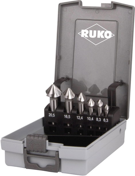 RUKO 102152RO Marófúró készlet 6 részes 6.3 mm, 8.3 mm, 10.4 mm, 12.4 mm, 16.5 mm, 20.5 mm HSS Henge