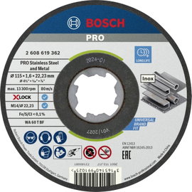 Bosch Accessories X-LOCK 2608619362 Vágótárcsa, egyenes 115 mm 1 db