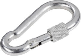 TOOLCRAFT 486771 Tűzoltó karabiner akasztó csavaros zárórendszerrel (H x Sz) 70 mm x 7 mm