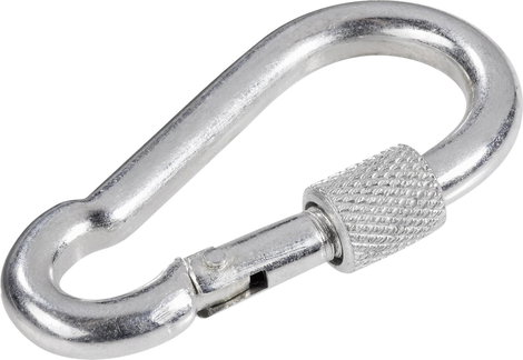 TOOLCRAFT 486771 Tűzoltó karabiner akasztó csavaros zárórendszerrel (H x Sz) 70 mm x 7 mm