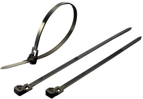 KSS 541086 HVCR250BK Kábelkötöző készlet 250 mm 7.60 mm Fekete Nyitható 100 db