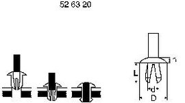 PB Fastener 301-1911-001 Szegecs Lyuk Ø 5.5 mm Műanyag Fekete 1 db