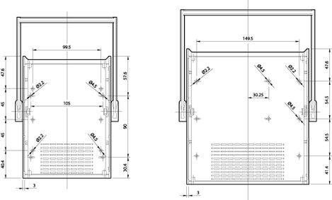 TEKO AUS 55.5 Asztali műszerdobozok 198 x 178 x 108 Polisztirol (EPS), Alumínium Világosszürke 1 db 2. kép